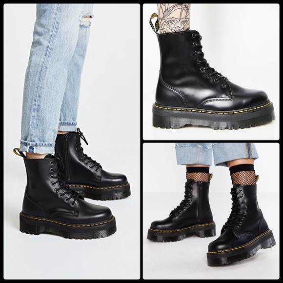 dr martens jadon fur lined chunky ankle boot in black